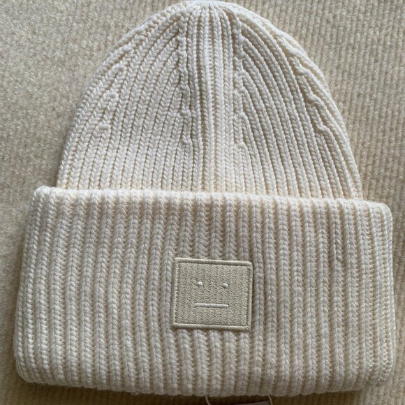 Acne Studios Wool Beanie Hat | Cream White - Picture 1 of 4